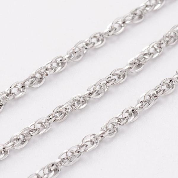 Tarnish Resistant 304 Stainless Steel Rope Chains, Soldered, With Spool, Stainless Steel Color, 2.5Mm, About 32.8 Feet(10M)/Roll-image