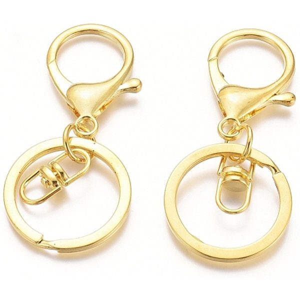 Hierro Langosta De La AleacióN Llavero Broche De Pinza, Dorado, 68X30Mm-image