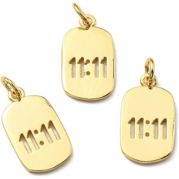 Colgantes de latón, con anillo de salto, Plateado de larga duración, sin plomo y el cadmio, colgante ovalado con número, real 18k chapado en oro, 17x10x1.4mm, agujero: 3.2 mm