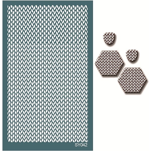 Siebdruckschablone Aus Polyester, Wiederverwendbares Siebdruckwerkzeug Aus Fimo, FüR Die Herstellung Von Diy-Ohrringen Aus Fimo, Blatt, 15X9 Cm-image