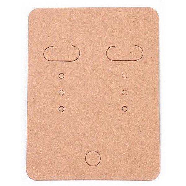 Paper Earring Display Card, Rectangle, Goldenrod, 67x50mm