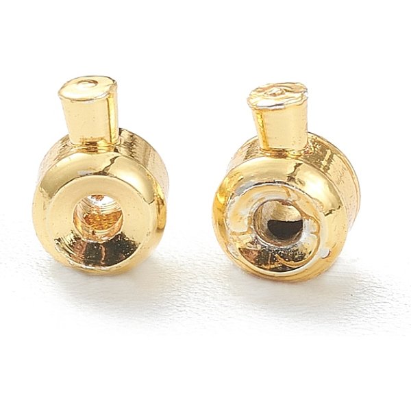 Brass Crimp Beads, Loose Spacer Beads, Stopper Crimp Charms, Long-Lasting Plated, Rondelle, Golden, 4.5X3.5X3Mm, Hole: 1Mm-image
