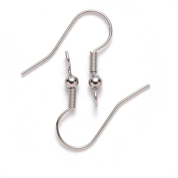 Tarnish Resistant 304 Stainless Steel Earring Hooks, Ear Wire, With Vertical Loop, Stainless Steel Color, 19-21X18Mm, Hole: 2.5Mm, 21 Gauge, Pin: 0.7Mm-image