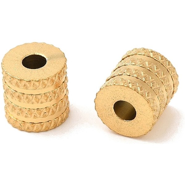 Billes d'espacement de colonne en acier inoxydable 304 à placage ionique (IP), polie, or, 8x8mm, Trou: 2.6mm