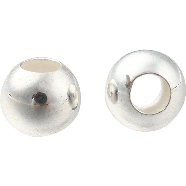 925 Sterling Silver Beads, Round, Silver, 4Mm, Hole: 1.6Mm-image