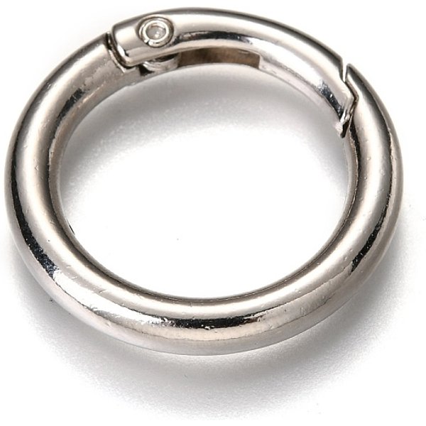 Zinc Alloy Spring Gate Rings, O Rings, Platinum, 27X4Mm, Inner Diameter: 20Mm-image