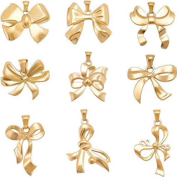 9 Pieza 9 Estilos 201 Colgantes De Acero Inoxidable, Encanto De Lazo, Real 18K Chapado En Oro, 18-33X19.5-31X2-3.5Mm, Agujero: 6X3 Mm, 1Pc / Estilo-image