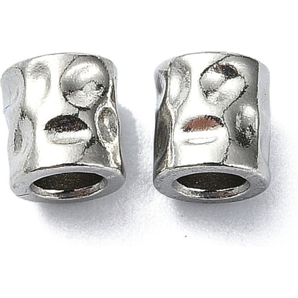 Perline In Acciaio Inossidabile 304 Anti-Ossidazione, Colonna, Colore Acciaio Inossidabile, 4X4Mm, Foro: 1.6 Mm-image