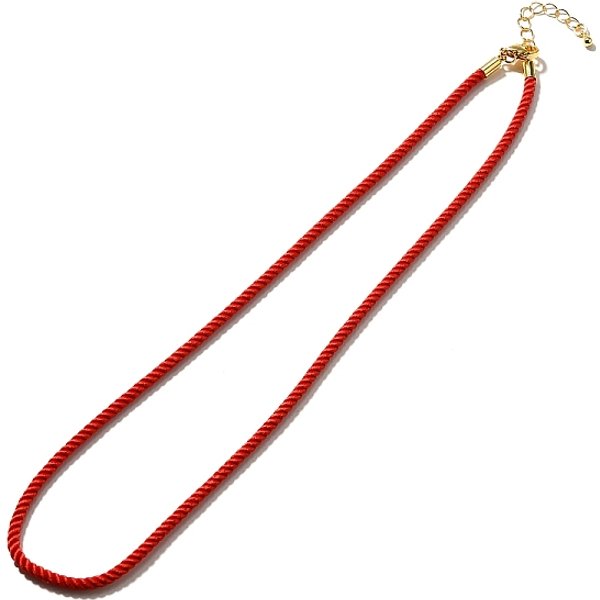 FabricacióN De Collares Con CordóN De Nailon MilanéS, Con Accesorios De LatóN Y Cierres De Langosta De Acero Inoxidable., Dorado, Plateado De Larga DuracióN, Rojo, 17.91-18.31 Pulgada (45.5-46.5 Cm)-image