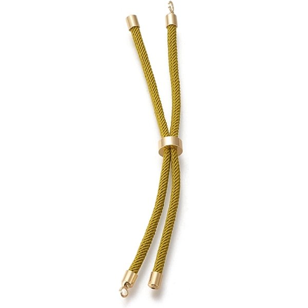 FabricacióN De Pulsera De Hilo Trenzado De Nylon, FabricacióN De Pulsera Deslizante, Con Fornituras De LatóN, Dorado, Oliva, 8.66-9.06 Pulgada (22-23 Cm), Agujero: 2.8 Mm, Longitud De Una Sola Cadena: Aproximadamente 4.33-4.53 Pulgada...-image