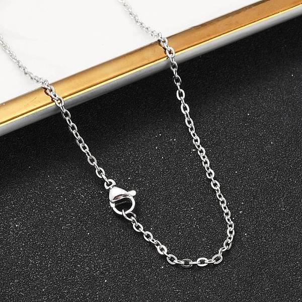 Non-Tarnish 304 Stainless Steel Necklace, Cable Chains, With Lobster Clasps, Stainless Steel Color, 19.69 Inch(500Mm), 2Mm-image