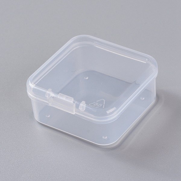 Plastic Boxes, Bead Storage Containers, Square, Clear, 4.5X4.5X2Cm, Inner Diameter: 4.1X4.1Cm-image