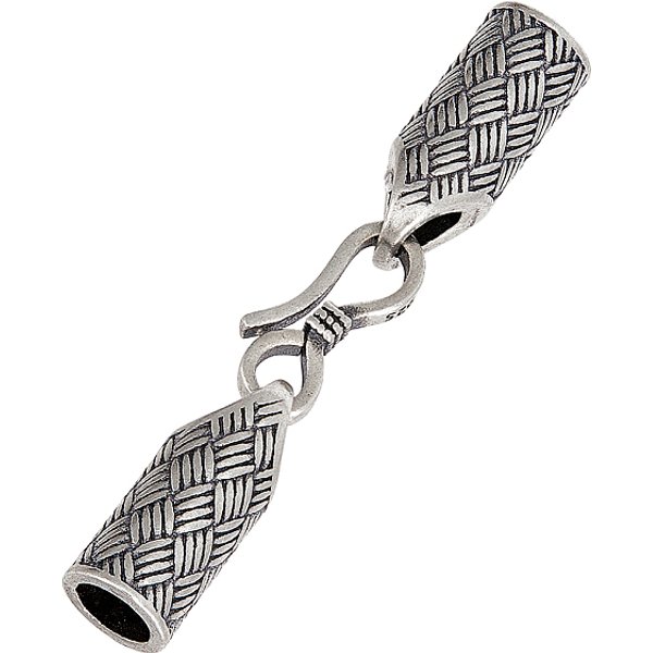 925 Estremità Del Cavo In Argento Sterling, Con Panno Per Lucidatura Quadrato In Tessuto Scamosciato Color Argento, Argento Antico, 35.5Mm-image