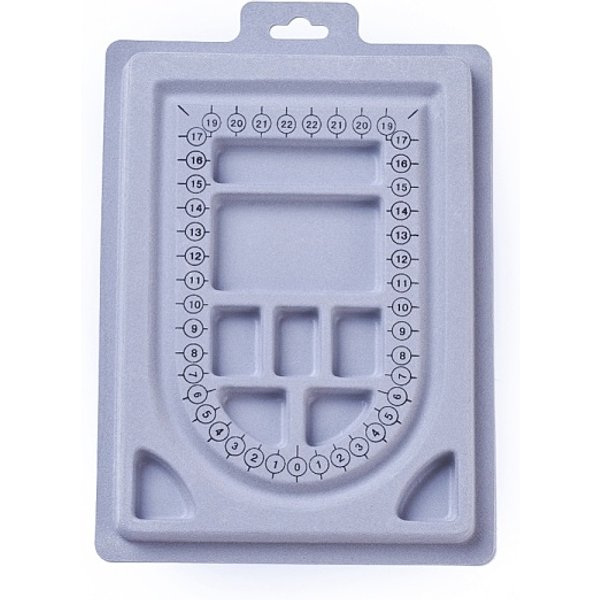 Plastic Flocked Bead Design Boards, Necklace Design Boards, Rectangle, 6.14X9.06X0.51 Inch, Light Grey-image