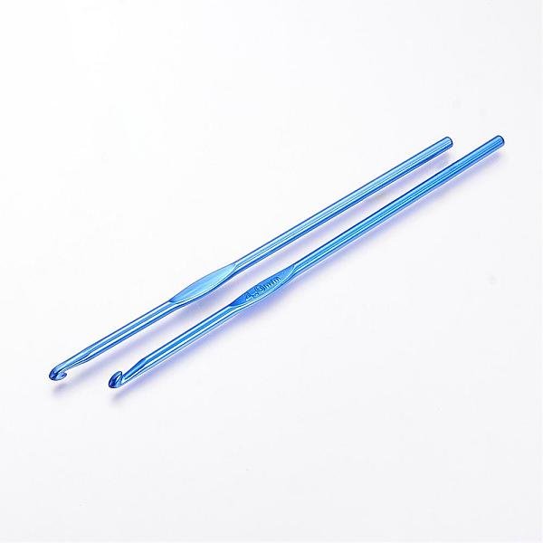 Aluminum Crochet Hooks, Blue, Pin: 4.0mm, 148x4.0mm