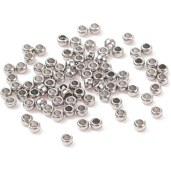 Non-Tarnish 304 Stainless Steel Spacer Beads, Rondelle, Stainless Steel Color, 1.5X1Mm, Hole: 0.8-1Mm-image