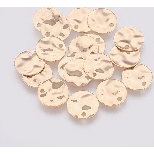 Breloques En Laiton, Espaceurs OnduléS, Sans Nickel, VéRitable 18K Plaqué Or, Plat Rond, 10X1Mm, Trou: 1Mm-image