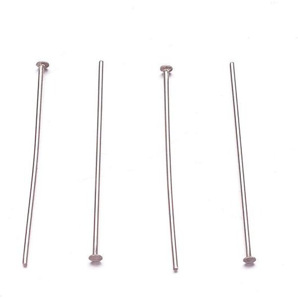 ÉPingles à TêTe Plate En Acier Inoxydable 304 RéSistant Au Ternissement, Couleur Inoxydable, 50X0.7Mm, 21 Jauge, TêTe: 1.2-1.5 Mm-image