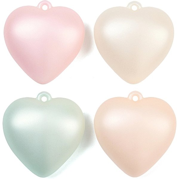 Pearlized Acrylic Pendants, Heart, Mixed Color, 44X42X20.5Mm, Hole: 2.3Mm-image
