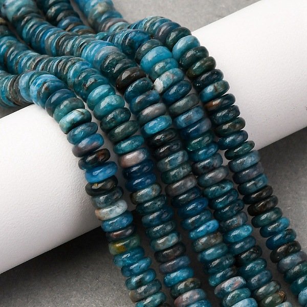 Natural Apatite Heishi Beads Strands, Disc, 6-6.5X2.5Mm, Hole: 0.8Mm, About 169-171Pcs/Strand, 15.47-15.67 Inch(39.3-39.8Cm)-image