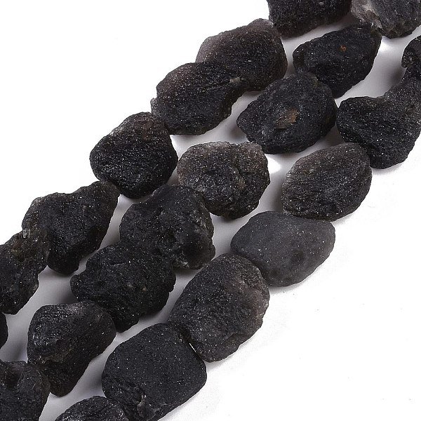 Fili Di Perline Di Tectite Naturale, Pepite, 25-33X19.5-20.5X16.5-19Mm, Foro: 1.2 Mm, Circa 16Pcs/Filo, 16.34'' (41.5 Cm)-image