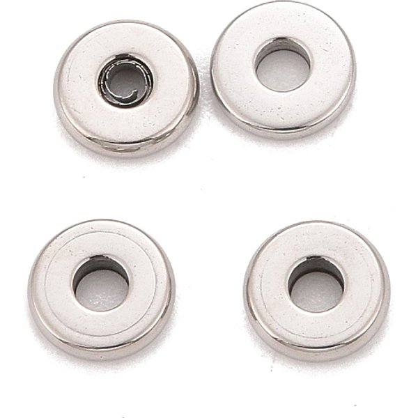 Non-Tarnish 304 Stainless Steel Spacer Beads, Donut, Stainless Steel Color, 6X1.5-1.6Mm, Hole: 2Mm-image