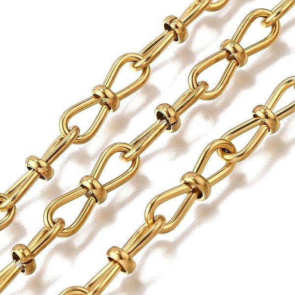 Ion Plating(Ip) 304 Stainless Steel Infinity Link Chains, Unwelded, Real 18K Gold Plated, 19X6X5Mm-image
