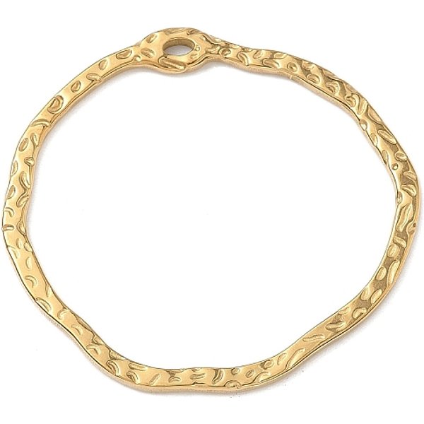 304 Stainless Steel Pendants, Ring, On Plating(Ip), Golden, 41.5X44.5X2Mm, Hole: 3.5X2Mm-image