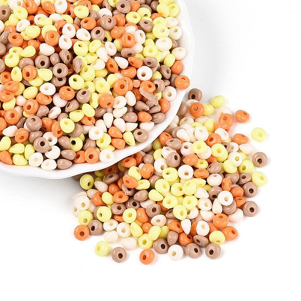 Opaque Acrylic Beads, Teardrop, Yellow, 5X5X3Mm, Hole: 1.5Mm, About 11630Pcs/500G-image