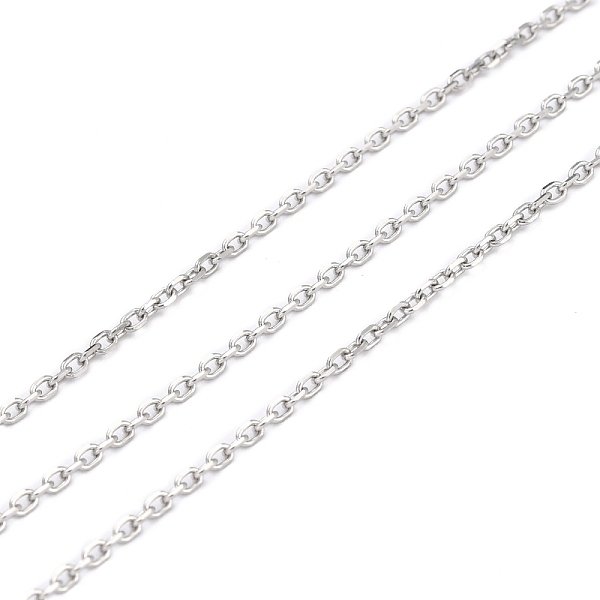 ChaîNes De CâBles En Acier Inoxydable 304 RéSistant Au Ternissement, Avec Bobine, Soudé, Couleur Inoxydable, 2.5X1.8X0.5Mm, 10.93 Verges (10 M) / Rouleau-image