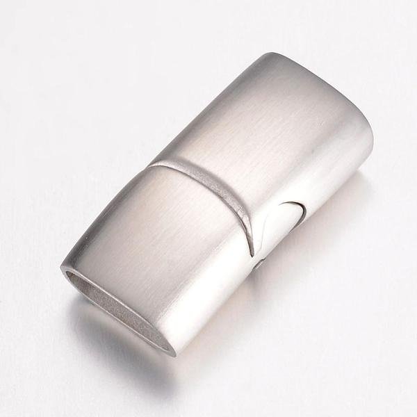 AnlaufgeschüTzte MagnetverschlüSse Aus Edelstahl 304 Mit Einklebbaren Enden, Matt, Rechteck, Edelstahl Farbe, 24X12X7.5 Mm, Bohrung: 5X10 Mm-image