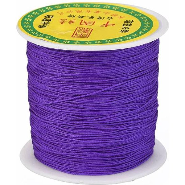 Braided Nylon Thread, Chinese Knotting Cord Beading Cord For Beading Jewelry Making, Dark Violet, 0.5Mm, About 150Yards/Roll-image
