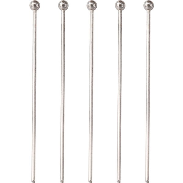 Tarnish Resistant 304 Stainless Steel Ball Head Pins, Stainless Steel Color, 35X0.7Mm, 21 Gauge, Head: 2Mm-image