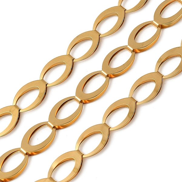 ChaîNes à Maillons En Acier Inoxydable 304, Placage Ionique (Ip), Non SoudéE, Avec Bobine, Ovale, Or, 15X9X3Mm-image
