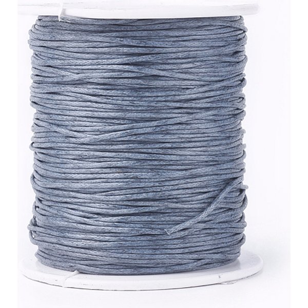 Waxed Cotton Thread Cords, Gray, 1Mm, About 100Yards/Roll(300 Feet/Roll)-image