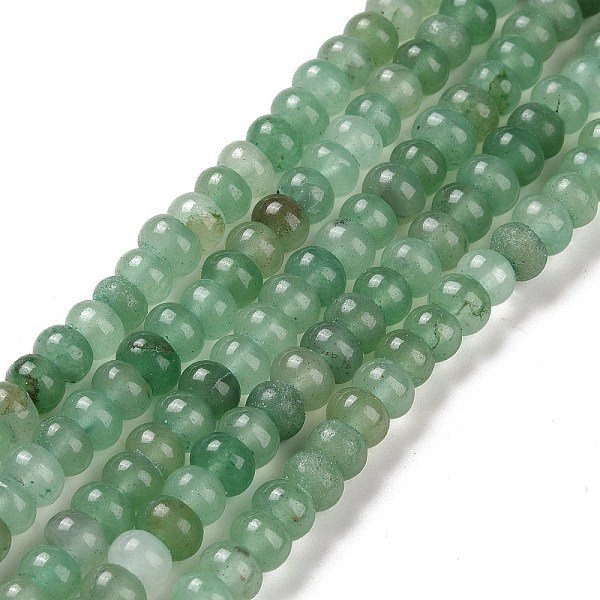 NatüRlichen GrüNen Aventurin Perlen SträNge, Klasse Ab, Rondell, 6X4 Mm, Bohrung: 1.2 Mm, Ca. 89 Stk. / Strang, 14.84 Zoll (37.7 Cm)-image