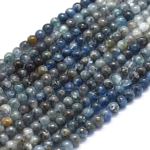 Große Stränge aus natürlichen Kyanit/Cyanit/Disthen-Quarzperlen, Farbverlaufsstil, Runde, 4.5-5 mm, Bohrung: 0.5 mm, ca. 88-92 Stk. / Strang, 15.35 Zoll (39 cm)