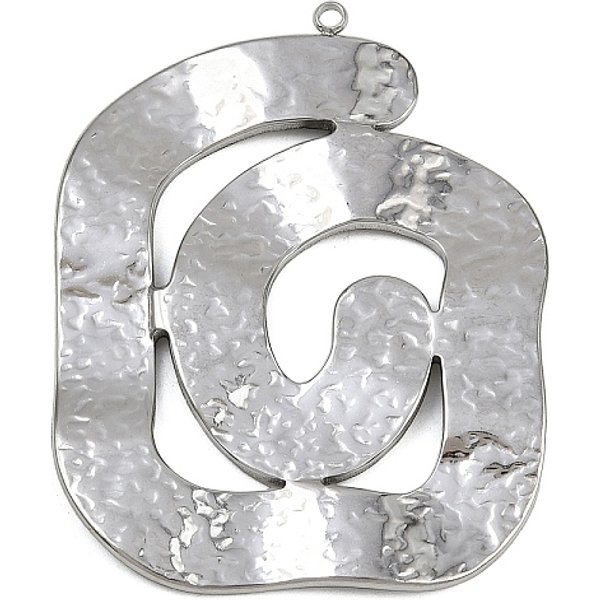 304 Edelstahl GroßE AnhäNger, Wirbelzauber, Edelstahl Farbe, 51.5X40.5X3 Mm, Bohrung: 1.7 Mm-image