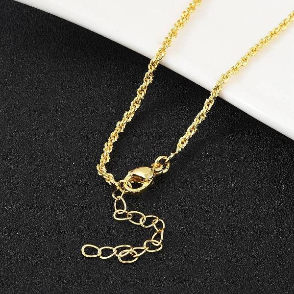 Collar De Cadenas De Cuerda De LatóN Para Mujer, Sin Plomo Y Cadmio, Real 18K Chapado En Oro, 17.68 Pulgada (44.9 Cm)-image