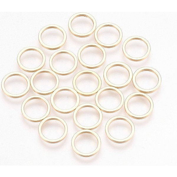 Brass Linking Rings, Donut, Nickel Free, Real 18K Gold Plated, 10X1Mm, Inner Diameter: 7Mm-image