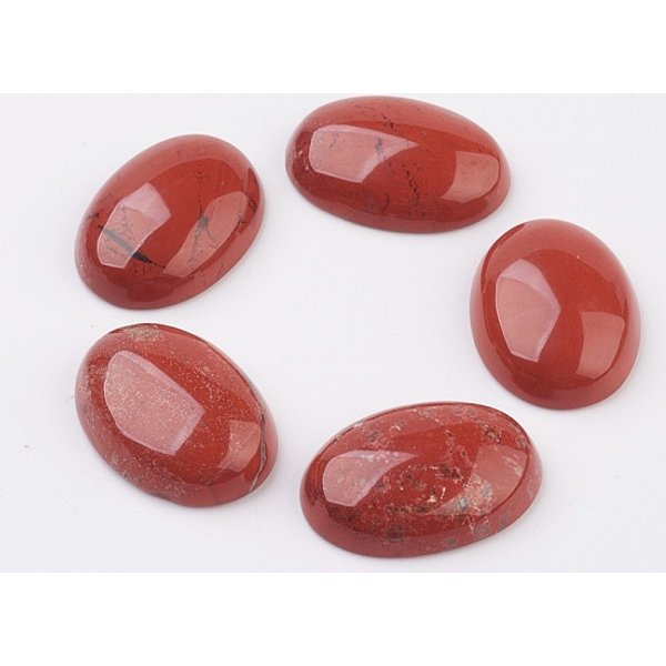 Cabochon Posteriori Diaspro Piatto Rosso Naturale, Ovale, 40X30X8.5Mm-image