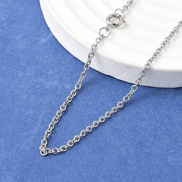 316 Surgical Stainless Steel Cable Chain Necklaces, with Brass Spring Ring Clasps, Stainless Steel Color, 27.7 inch(70.4cm)