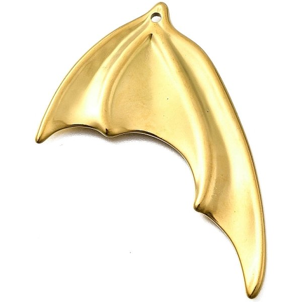 304 Stainless Steel Big Pendants, Bat, Ion Plating(Ip), Real 18K Gold Plated, 54X41X2Mm, Hole: 1.8Mm-image