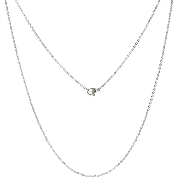 Colliers Classiques En Acier Inoxydable 304 RéSistants Au Ternissement Pour Hommes Et Femmes, Avec Fermoirs Mousquetons, Couleur Inoxydable, 20 Pouce (50.8 Cm), Lien: 2X1.5X0.4 Mm-image