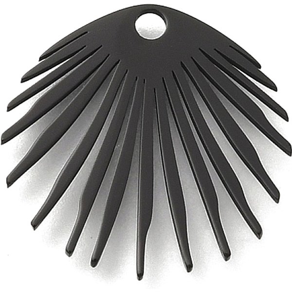 Ion Plating(Ip) 316 Surgical Stainless Steel Pendants, Fan, Black, 18.5X18X1Mm, Hole: 1.6Mm-image