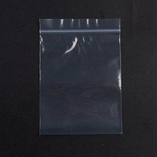 Plastic Zip Lock Bags, Resealable Packaging Bags, Top Seal, Self Seal Bag, Rectangle, White, 10X7Cm, Unilateral Thickness: 2.1 Mil(0.055Mm), 100Pcs/Bag-image
