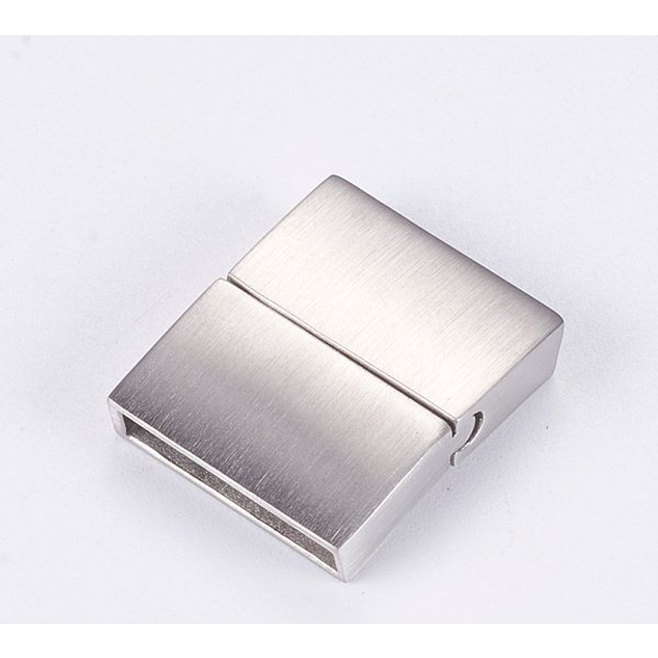 AnlaufgeschüTzte MagnetverschlüSse Aus Edelstahl 304 Mit Einklebbaren Enden, Matt, Rechteck, Edelstahl Farbe, 20.5X16.5X4.5 Mm, Bohrung: 2.8X15 Mm-image