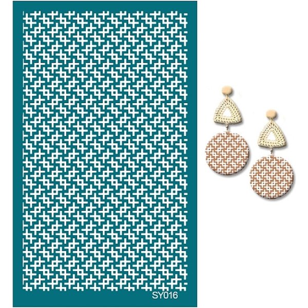 Siebdruckschablone Aus Polyester, Wiederverwendbares Siebdruckwerkzeug Aus Fimo, FüR Die Herstellung Von Diy-Ohrringen Aus Fimo, 15X9 Cm-image