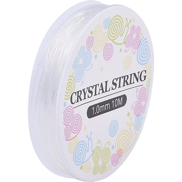 Fil Cristal, Fil éLastique, Cordon De Perles Extensible, Pour La Fabrication De Bijoux En Perles, Clair, 1Mm, Environ 10.93 Yards (10 M)/Rouleau-image