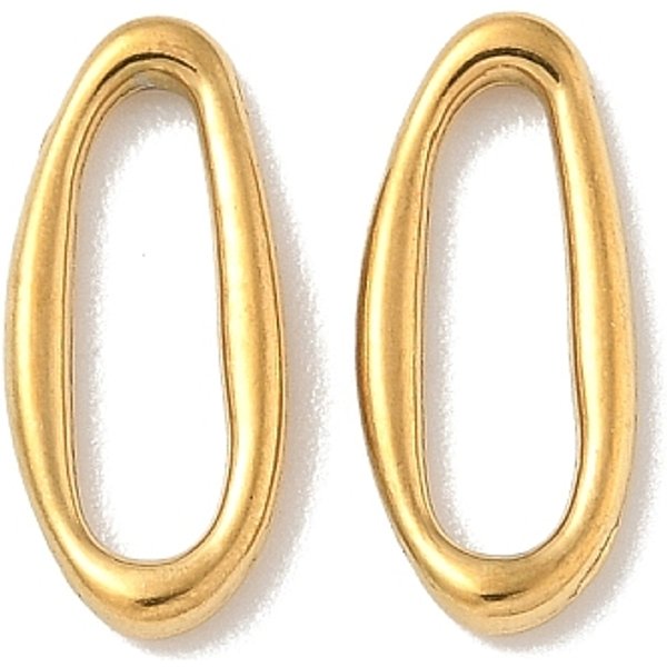 Ovale Verbindungsringe Aus Edelstahl 304, Ionenbeschichtung (Ip), Echtes 18K Vergoldet, 14X6X1.5 Mm, Innendurchmesser: 10.5X3 Mm-image